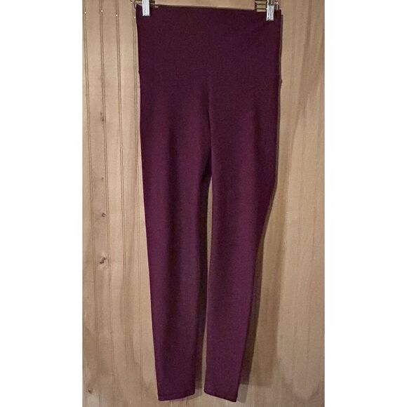 Old Navy Active High Rise Go Dry Leggings Powersoft Med Full Length Maroon - Picture 1 of 4